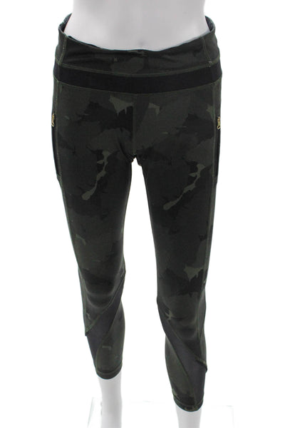 Lululemon Women Capri Leggings Black Camo Zip Size 6