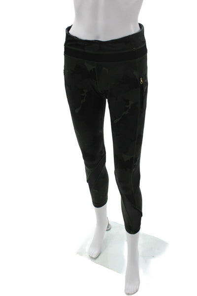 Lululemon Women Capri Leggings Black Camo Zip Size 6