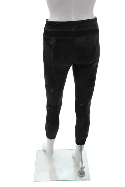 Lululemon Women Capri Leggings Black Camo Zip Size 6