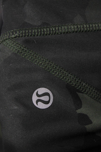 Lululemon Women Capri Leggings Black Camo Zip Size 6