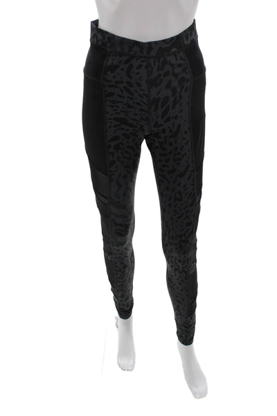 Lululemon Women Black Leopard Print Ankle Jeggings Nylon Blend Size 4