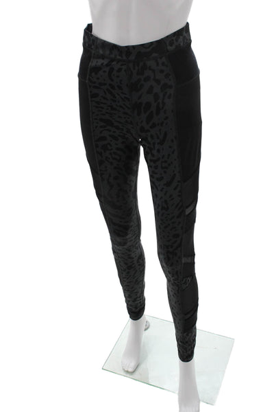 Lululemon Women Black Leopard Print Ankle Jeggings Nylon Blend Size 4