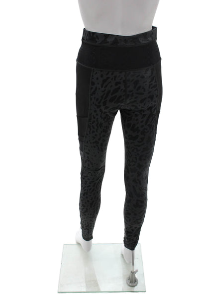 Lululemon Women Black Leopard Print Ankle Jeggings Nylon Blend Size 4