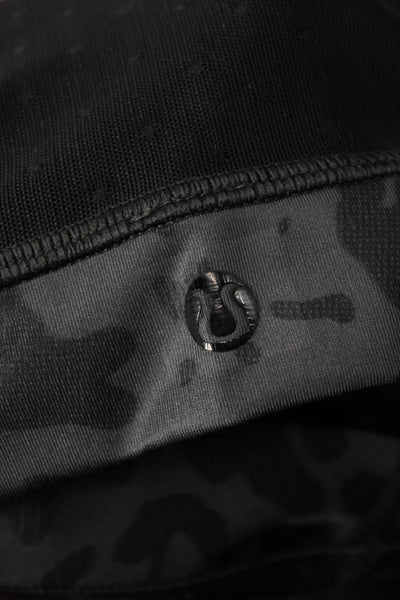 Lululemon Women Black Leopard Print Ankle Jeggings Nylon Blend Size 4