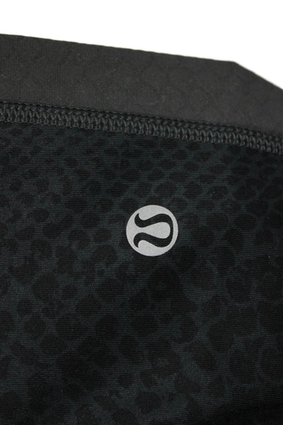 Lululemon Women Ankle Leopard Print Black Leggings Size 6