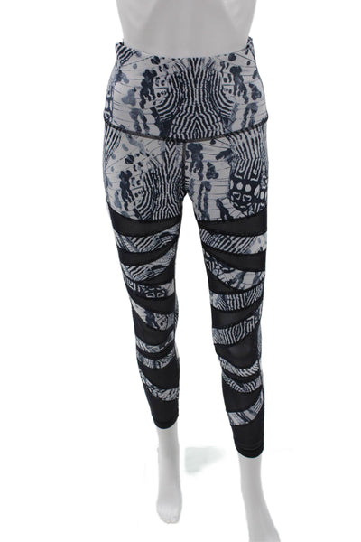 Lululemon Womens Ankle Leggings Black Graphic Print Size 6