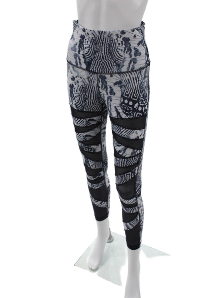 Lululemon Womens Ankle Leggings Black Graphic Print Size 6