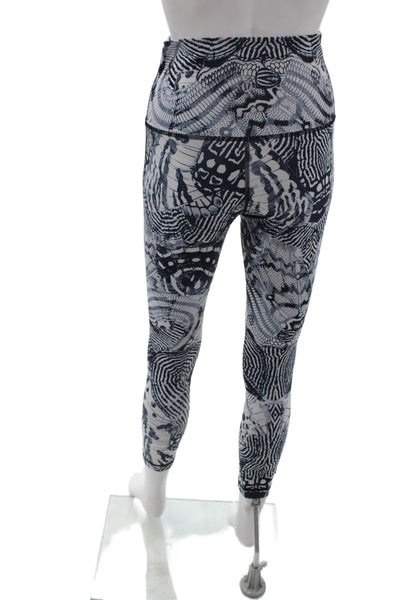 Lululemon Womens Ankle Leggings Black Graphic Print Size 6
