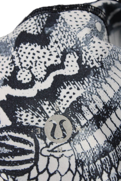 Lululemon Womens Ankle Leggings Black Graphic Print Size 6