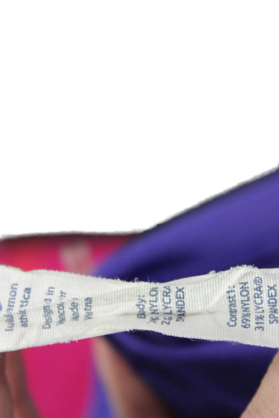 Lululemon Women Purple Capri Leggings Lace Up Nylon Lycra Size 6