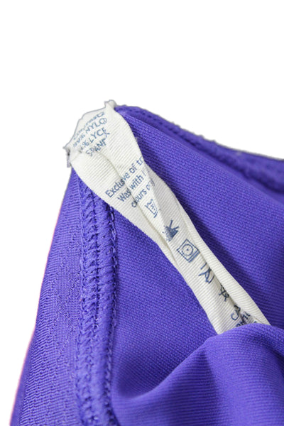 Lululemon Women Purple Capri Leggings Lace Up Nylon Lycra Size 6