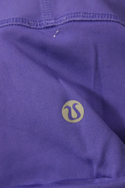 Lululemon Women Purple Capri Leggings Lace Up Nylon Lycra Size 6
