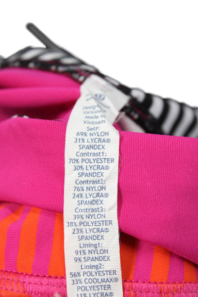 Lululemon Womens Pink Geometric Capri Leggings Nylon Lycra Zip Size 6