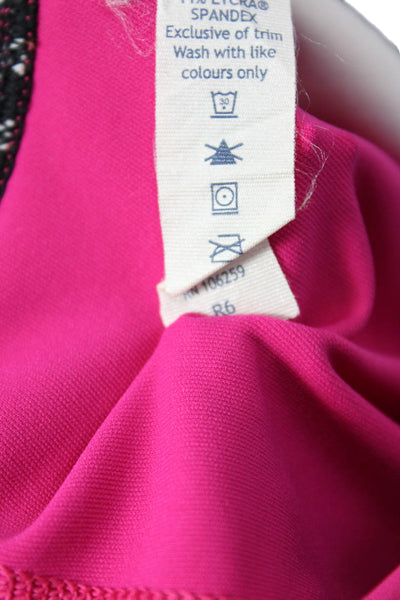 Lululemon Womens Pink Geometric Capri Leggings Nylon Lycra Zip Size 6