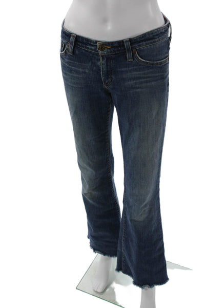 Big Star Women Bootcut Flared Dark Blue Jeans Mid Rise Button Size 27