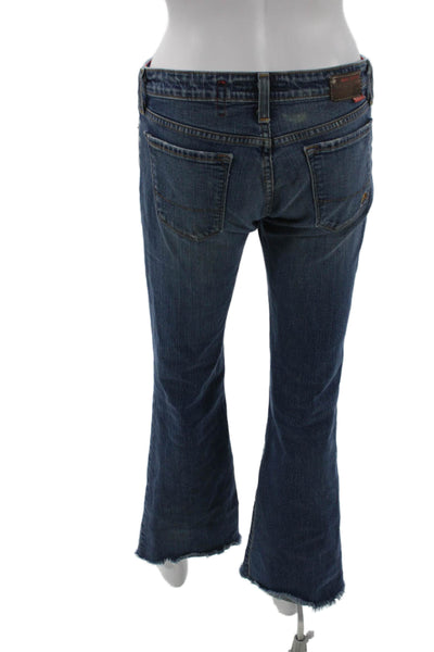 Big Star Women Bootcut Flared Dark Blue Jeans Mid Rise Button Size 27