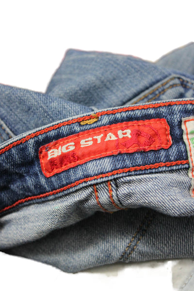 Big Star Women Bootcut Flared Dark Blue Jeans Mid Rise Button Size 27