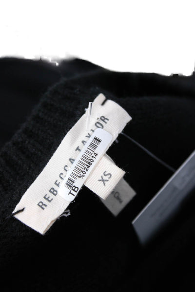 Rebecca Taylor Women Pullover Sweater Black Crew Neck Long Sleeve Size XS
