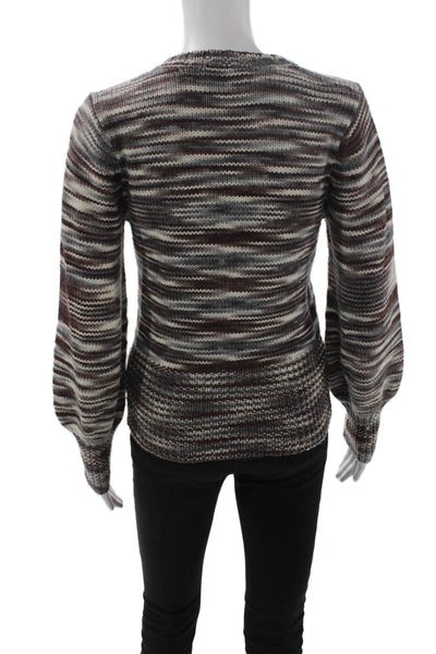 St Roche Unisex Brown Merino Wool Crew Neck Pullover Long Sleeve Boho Size XS