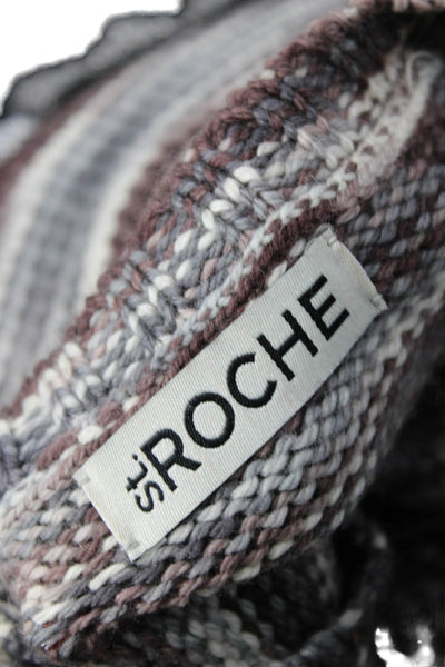 St Roche Unisex Brown Merino Wool Crew Neck Pullover Long Sleeve Boho Size XS