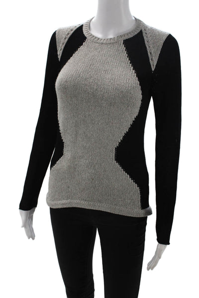 Helmut Lang Unisex Black Geometric Crew Neck Pullover Alpaca Viscose Size PP