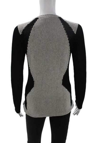 Helmut Lang Unisex Black Geometric Crew Neck Pullover Alpaca Viscose Size PP