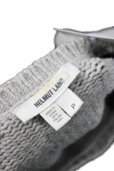 Helmut Lang Unisex Black Geometric Crew Neck Pullover Alpaca Viscose Size PP