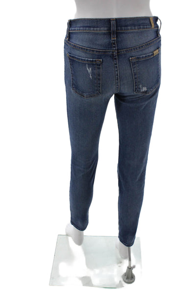 7 For All Mankind Women Ankle Skinny Jeans Dark Blue Size 25