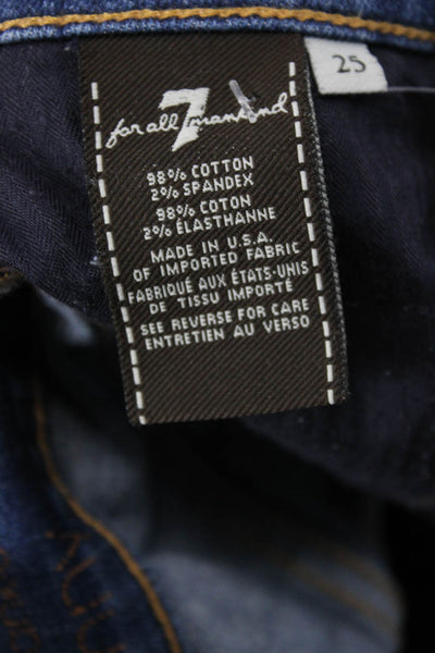 7 For All Mankind Women Ankle Skinny Jeans Dark Blue Size 25