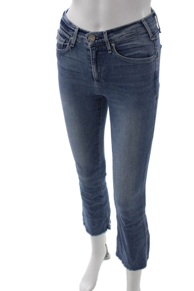 McGuire Womens Cropped Skinny Jeans Blue Mid Rise Button Size 25