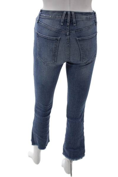 McGuire Womens Cropped Skinny Jeans Blue Mid Rise Button Size 25
