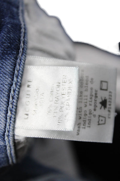 McGuire Womens Cropped Skinny Jeans Blue Mid Rise Button Size 25
