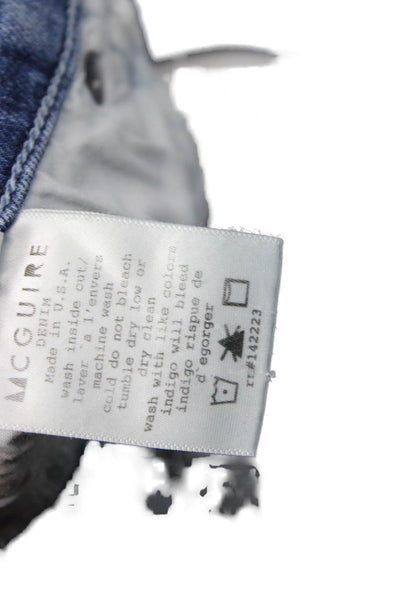 McGuire Womens Cropped Skinny Jeans Blue Mid Rise Button Size 25