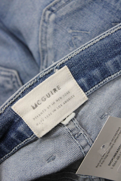 McGuire Womens Cropped Skinny Jeans Blue Mid Rise Button Size 25