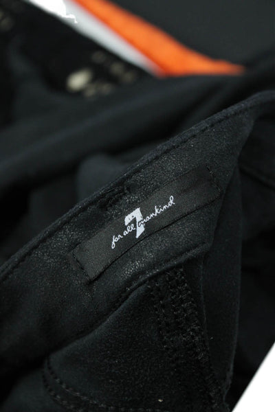 7 For All Mankind Womens Ankle Skinny Jegging Black Mid-Rise Button Size 27