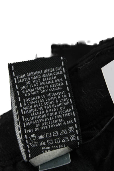 7 For All Mankind Women Ankle Skinny Jeans Black Mid-Rise Size 27