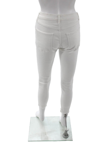 Agolde Women White Ankle Skinny Jeans Mid Rise Size 26