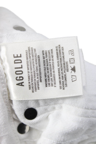 Agolde Women White Ankle Skinny Jeans Mid Rise Size 26