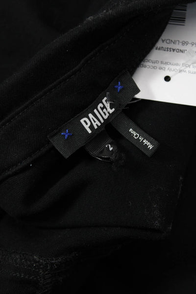 Paige Women Jumpsuit Black Short Sleeve Collar 26in Inseam Size 2