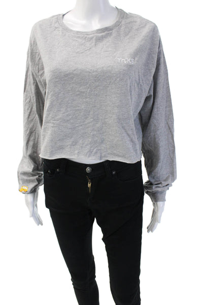 Bella + Canvas Unisex Pullover Sweatshirt Gray Cotton Blend Crewneck Size M