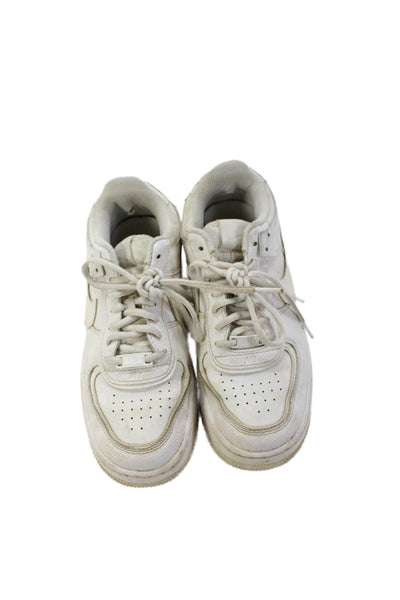 Nike Men's Leather Lace Up Rubber Sole Trainer Sneakers White Size 8.5