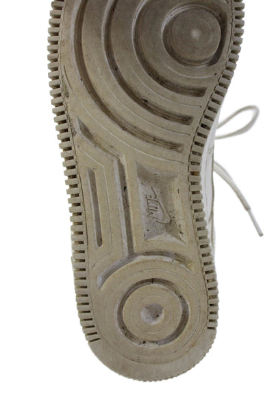 Nike Men's Leather Lace Up Rubber Sole Trainer Sneakers White Size 8.5