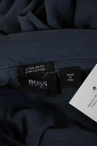 Boss Hugo Boss Men Pima Cotton Collared Polo Short Sleeve Dark Blue Size S