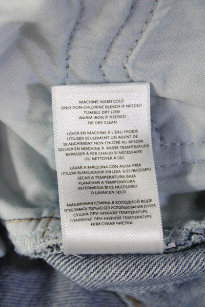 Re/Done Unisex Cropped Straight Jeans Blue 100% Cotton Button Size 26