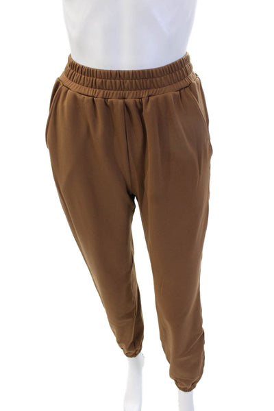 We Wore What Women Pullover Sweatshirt Brown Crew Neck Long Sleeve Size XS