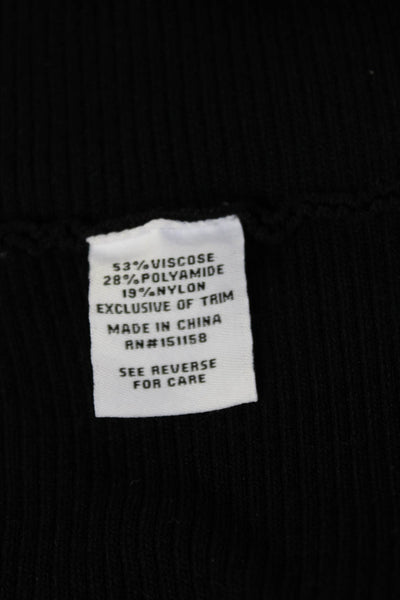 525 Women Black Camisole Spaghetti Strap Button Viscose Blend Size S