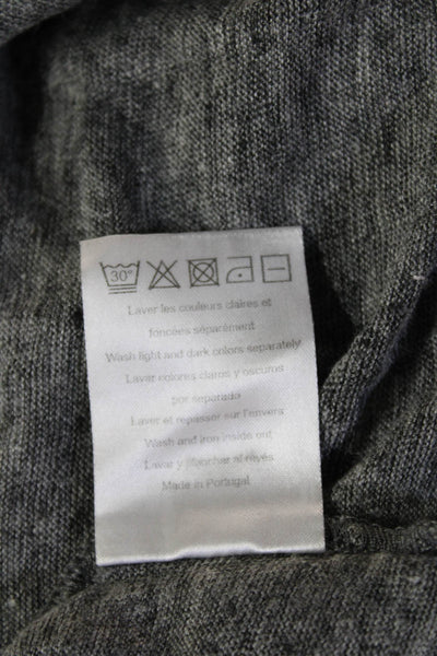 Sandro Paris Women Cropped Linen Crew Neck Short Sleeve T-Shirt Gray Size 1