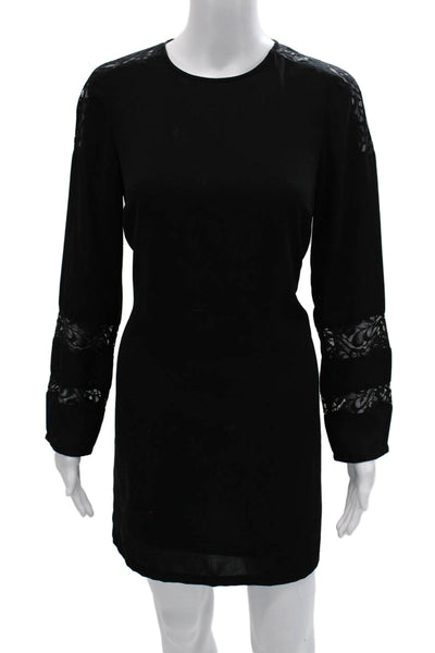 Zara Basic Collection Womens Shift Dress Black Long Sleeve Above Knee Size XS