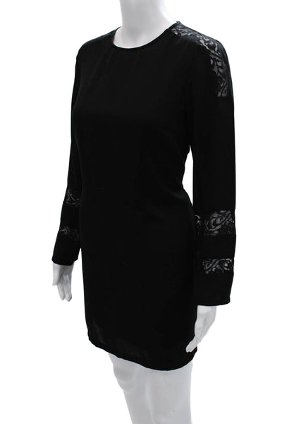 Zara Basic Collection Womens Shift Dress Black Long Sleeve Above Knee Size XS