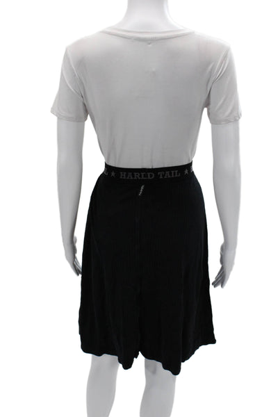 Hard Tail Women A-Line Skirt Black Rayon Bamboo Knee Length Size XS
